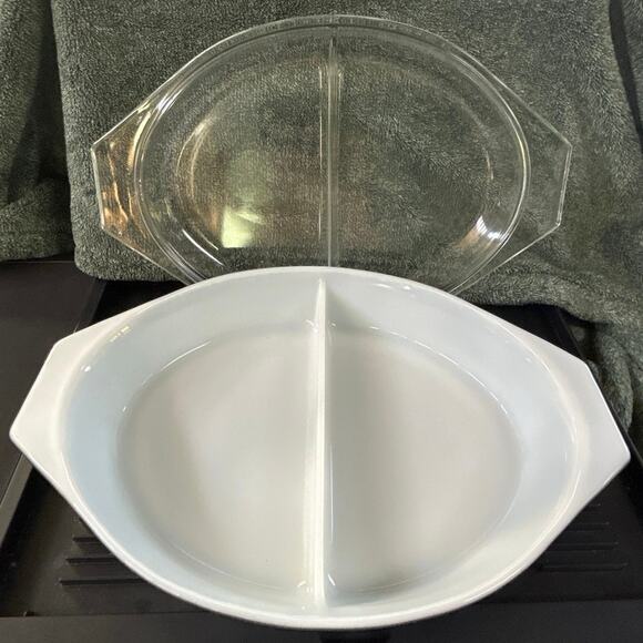 NOS Pyrex Lidded Opalware Glass Snowflake Pattern c1956 - Picture 4 of 16